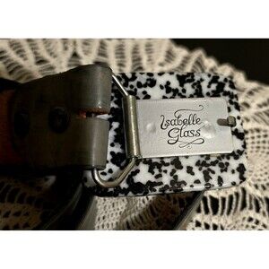 Isobelle Glass (Artist) 3D Belt Buckle and Dyed 41"  Grey Belt. One of a Kind.